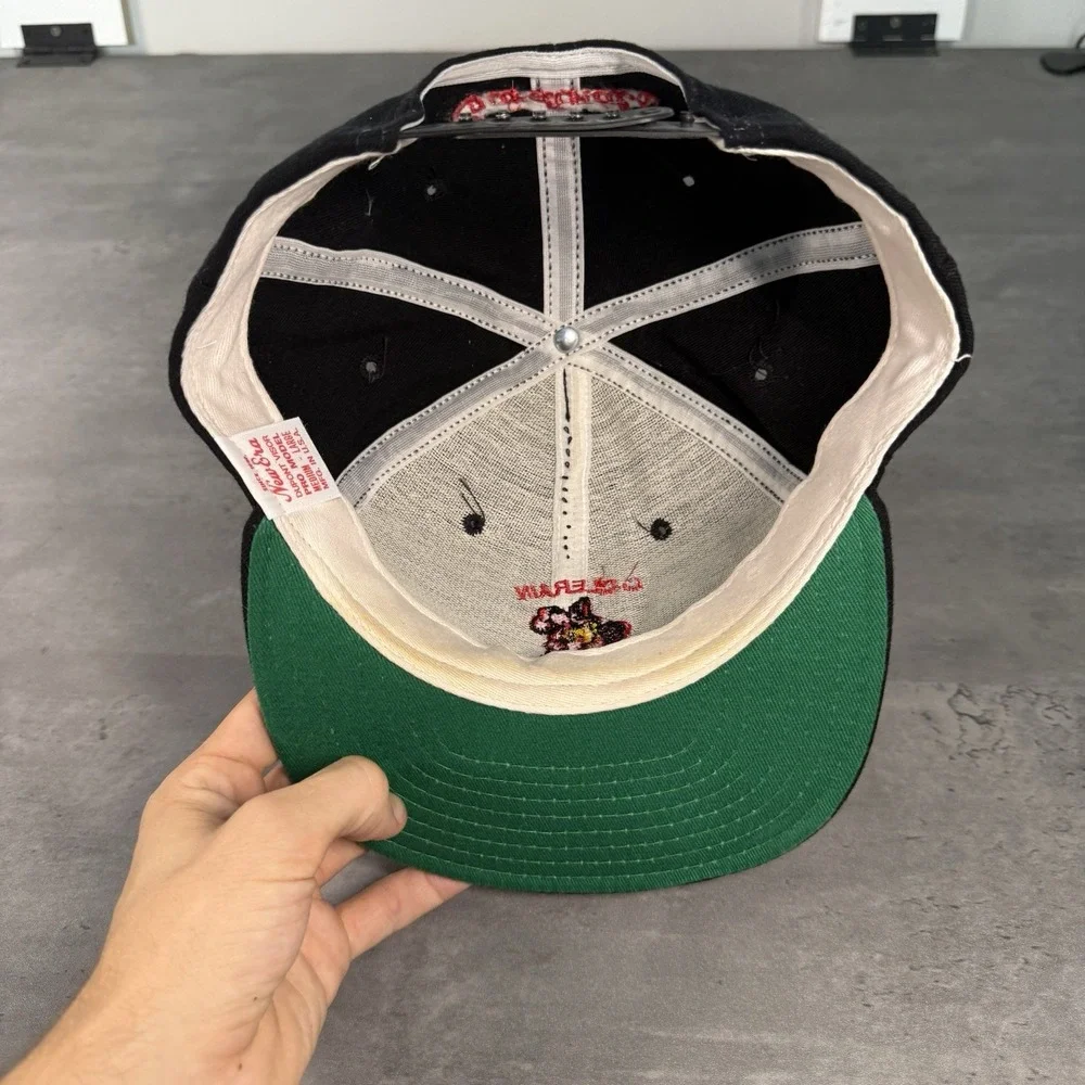 Vintage 70s 80s New Era Snapback Hat Black Red Colerain Cardinals Trucker Cap‎